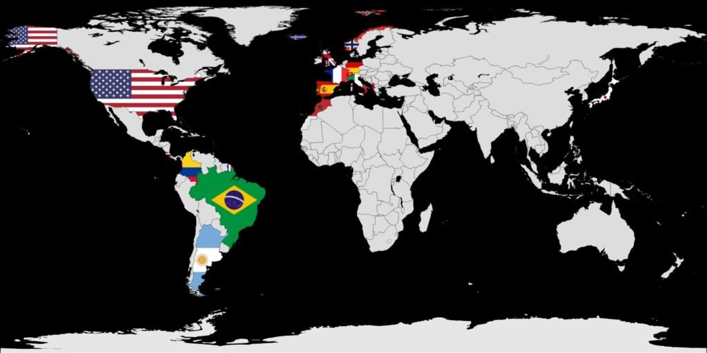 Mapa del mundo con las banderas de los países que he visitado